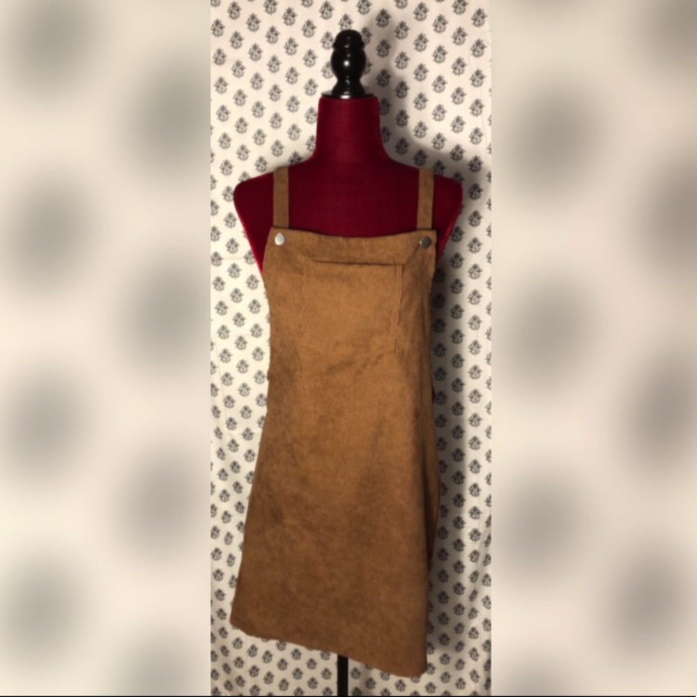 Brown Corduroy Overall with Bib Pocket